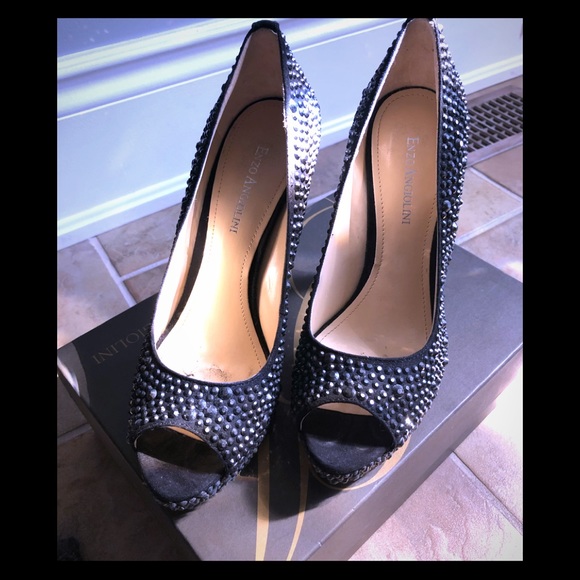 Enzo Angiolini Studded Black Suede pumps - Picture 1 of 4